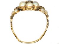 Regency 15ct Gold, Sapphire Ruby & Natural Split Pearl Cluster Ring
