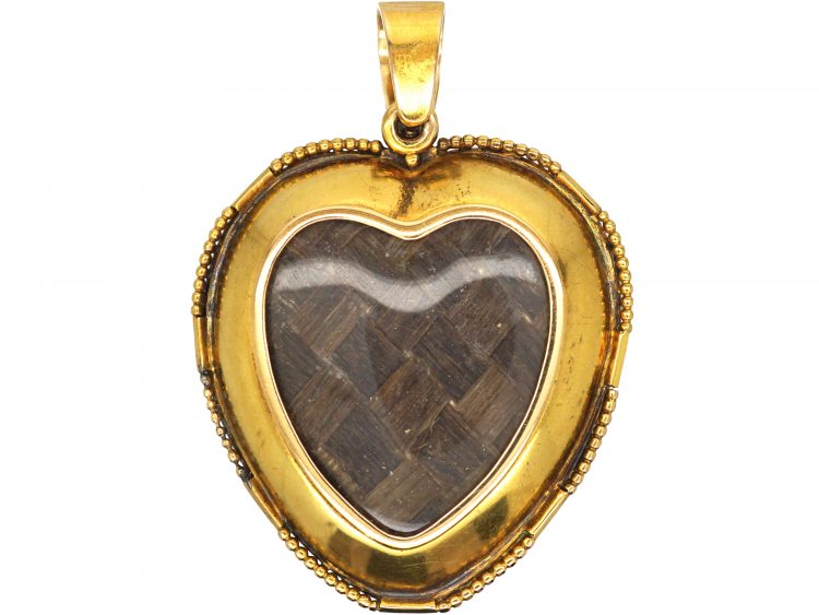 Victorian 18ct Gold Heart Shaped Onyx, Blacke Enamel & Natural Split Pearl Pendant in Original Case