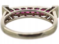 1950s 18ct White Gold Cocktail Ring set with Rubies & Diamonds