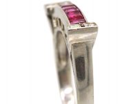 1950s 18ct White Gold Cocktail Ring set with Rubies & Diamonds