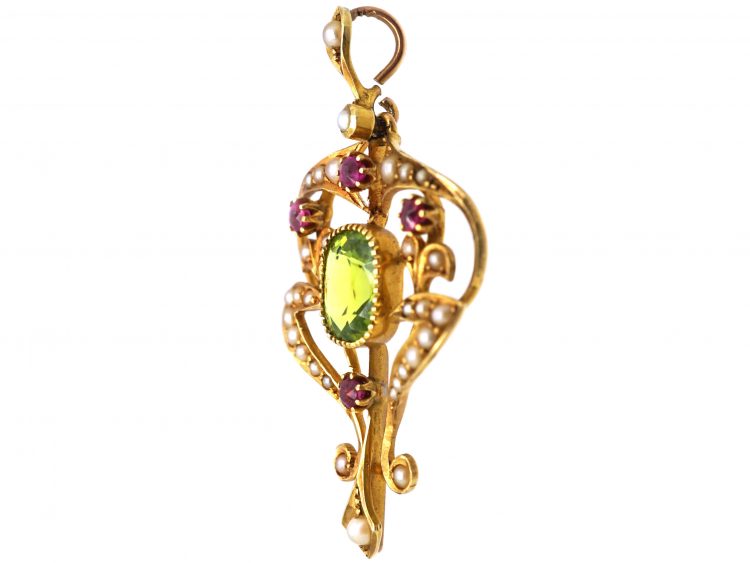 Edwardian 15ct Gold Suffragette Pendant