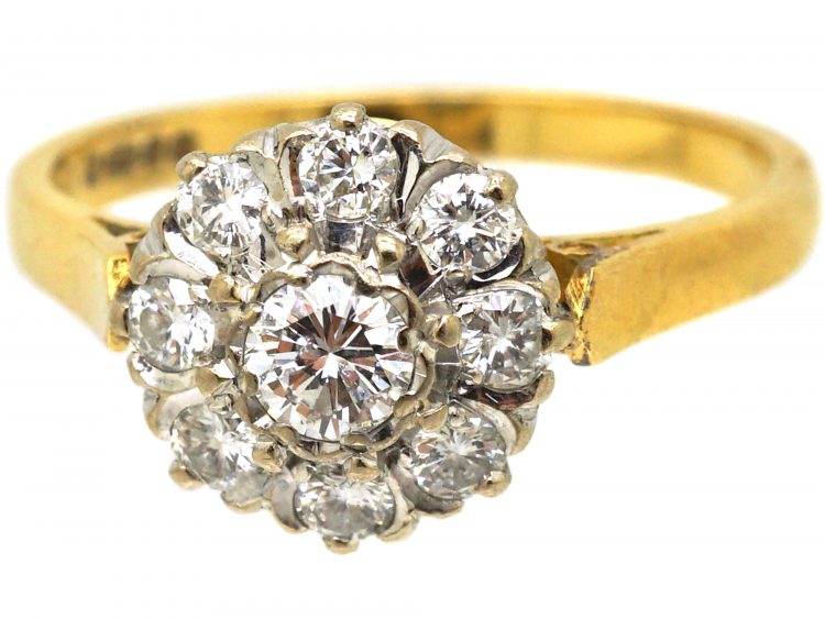 18ct Gold & Diamond Daisy Cluster Ring