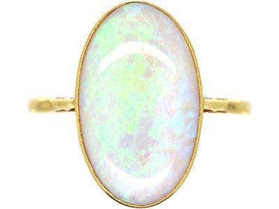 Early 20th Century 18ct Gold Ring set with a Large Opal
