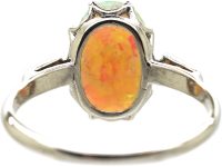 Early 20th Century Platinum, Opal Ring with Diamond Set Shoulders
