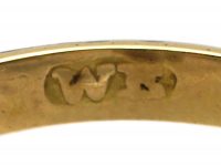 Georgian 18ct Gold & Black Enamel Mourning Ring set with a Cushion Cut Diamond with Locket Inside the Shank