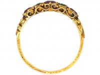 Victorian 15ct Gold, Almandine Garnet & Emerald Ring
