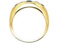 Victorian 18ct Gold Five Stone Sapphire & Diamond Ring