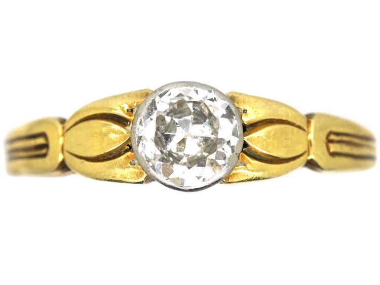 Art Deco 14ct Gold Ring set with a Diamond