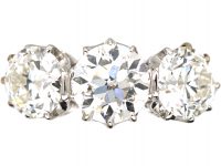 Early 20th Century White Gold, Three Stone Diamond Ring