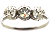 Early 20th Century White Gold, Three Stone Diamond Ring