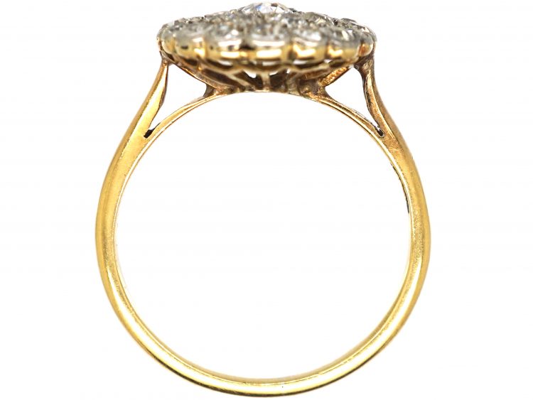 Edwardian 18ct Gold & Platinum Diamond Cluster Ring
