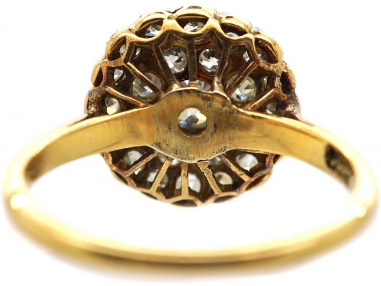 Edwardian 18ct Gold & Platinum Diamond Cluster Ring