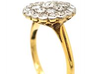 Edwardian 18ct Gold & Platinum Diamond Cluster Ring