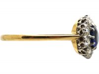 Swedish Early 20th Century 18ct Gold, Sapphire & Diamond Cluster Ring