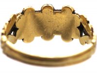 Early 19th Century Triple Cluster Ring set with Turquoise & Rubies