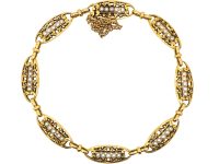 French Early 20th Century Bracelet set with Natural Pearls