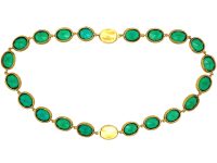 Georgian 18ct Gold & Green Paste Riviere that Converts to Two Bracelets