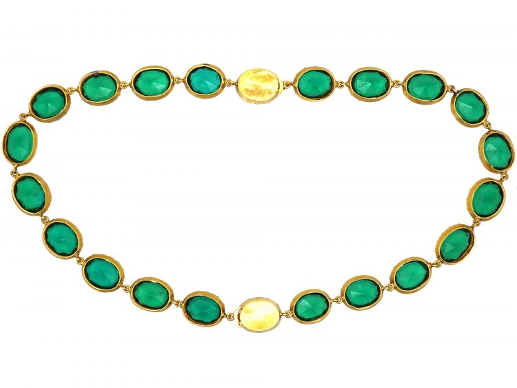 Georgian 18ct Gold & Green Paste Riviere that Converts to Two Bracelets