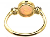 Edwardian 18ct Gold, Opal & Diamond Three Stone Ring