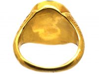 Georgian 18ct Gold Ring set with a Carnelian with Intaglio of a Lion's Head & Coronet