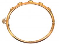Edwardian 9ct Gold Bangle set with Peridots & Diamonds