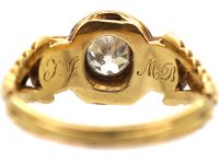 Georgian 18ct Gold Ring with a Snake Coiled Around an Old Mine Cut Diamond