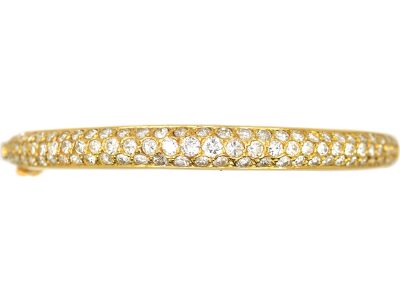 French 18ct Gold & Diamond Bangle