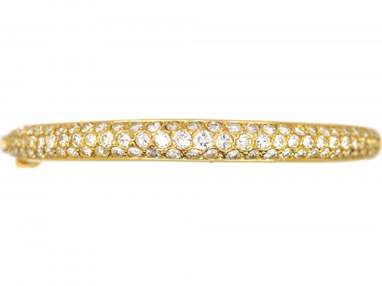 French 18ct Gold & Diamond Bangle