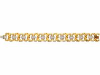 Modernist 18ct Gold Articulated Bracelet set with Ten Diamond Sections