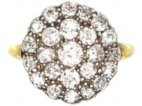 Victorian 18ct Gold Large Diamond Cluster Ring