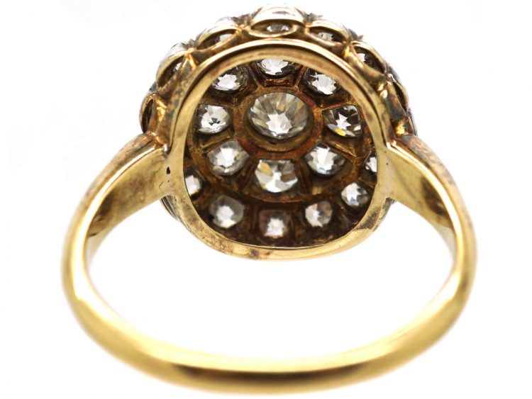 Victorian 18ct Gold Large Diamond Cluster Ring