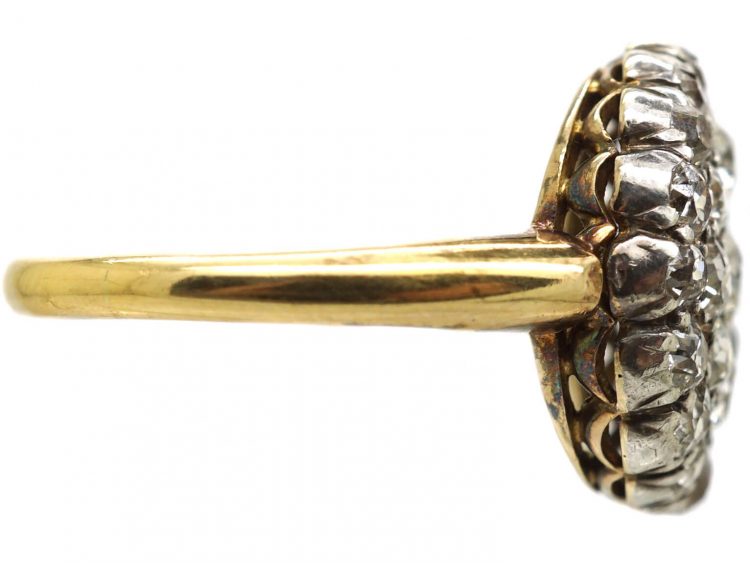 Victorian 18ct Gold Large Diamond Cluster Ring