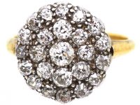 Victorian 18ct Gold Large Diamond Cluster Ring