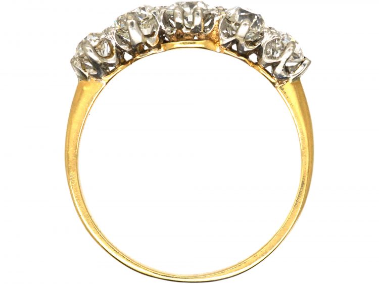 Edwardian 18ct Gold & Diamond Five Stone Ring
