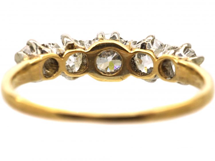 Edwardian 18ct Gold & Diamond Five Stone Ring