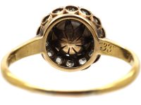 Edwardian 18ct Gold, Natural Pearl & Diamond Cluster Ring