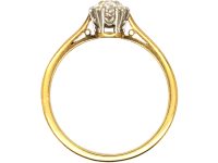 Edwardian 18ct Gold & Platinum, Old Mine Cut Diamond Solitaire Ring