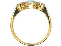 Early 20th Century 18ct Gold & Platinum, Opal & Diamond Three Stone Ring