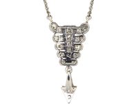 Art Deco Platinum & Diamond Cupid's Arrow Pendant on Platinum Chain