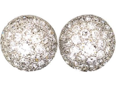 Art Deco Platinum & Diamond Pave Set Earrings