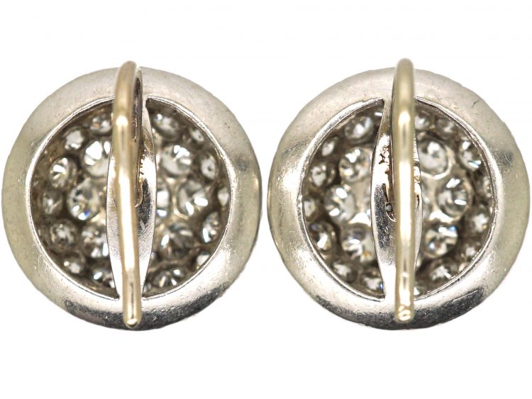 Art Deco Platinum & Diamond Pave Set Earrings