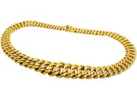 French 18ct Gold Large Curb Design Collar by Caplain, Paris