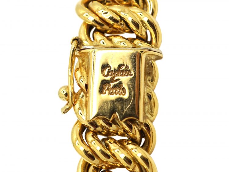French 18ct Gold Large Curb Design Collar by Caplain, Paris