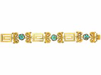 William 1V 15ct Gold Bracelet with Turquoise Set Forget me Nots