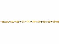 Art Deco 14ct Gold Bracelet set with Cabochon Sapphires & Diamonds