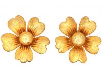 Victorian 18ct Gold Flower Earrings