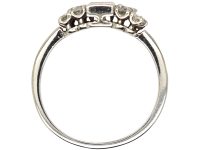 Art Deco Platinum, Geometric Ring set with Diamonds