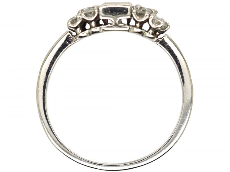 Art Deco Platinum, Geometric Ring set with Diamonds