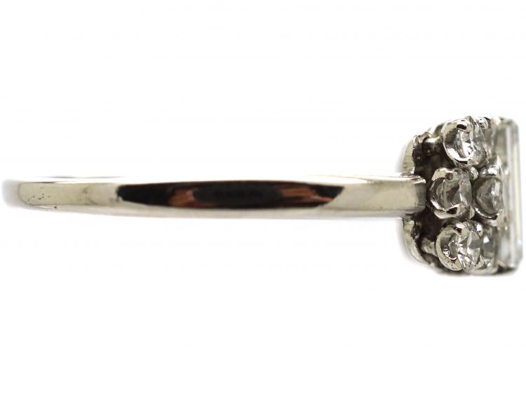 Art Deco Platinum, Geometric Ring set with Diamonds
