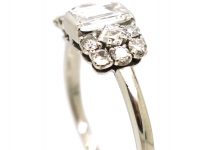 Art Deco Platinum, Geometric Ring set with Diamonds